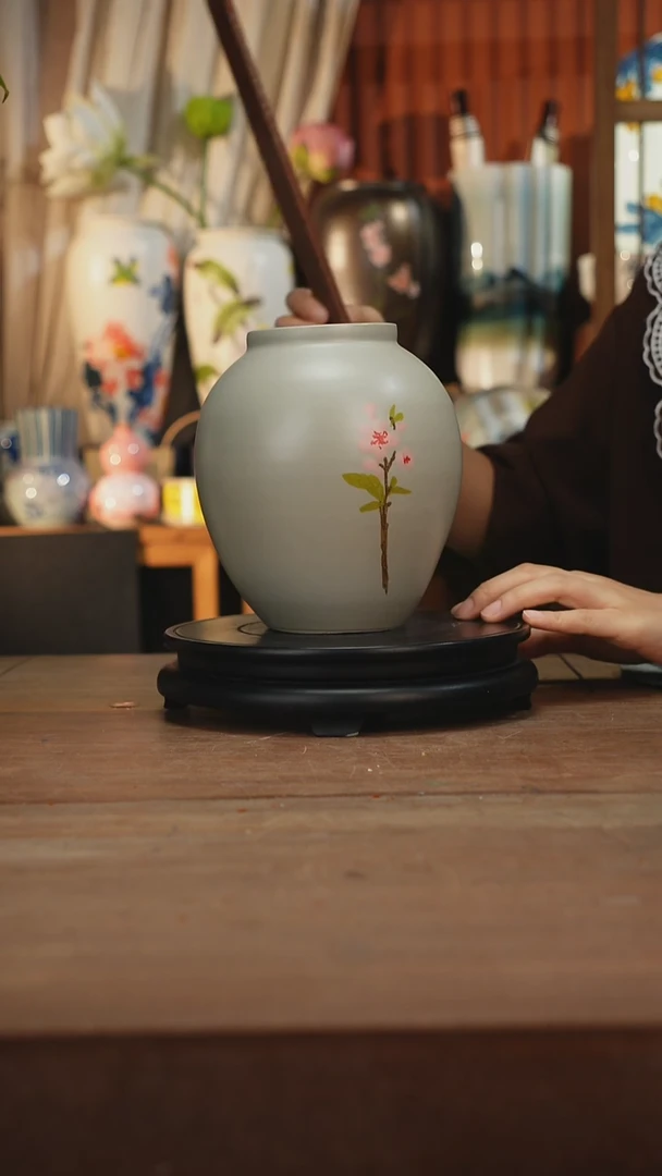 瓶景德镇设计师釉下手绘陶瓷花瓶