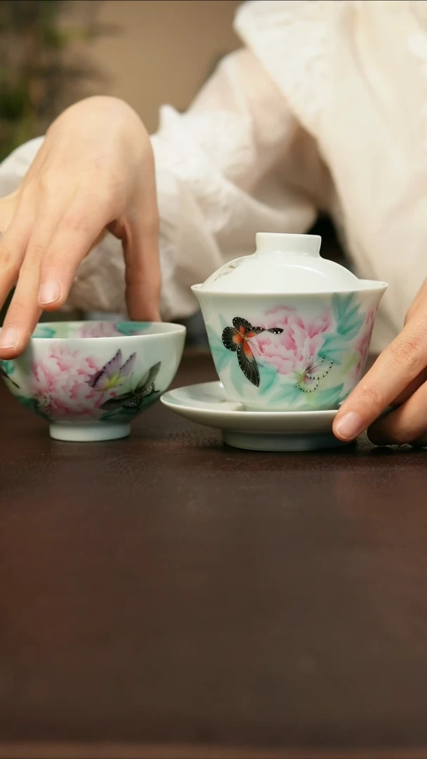 景德镇陶瓷杯碗柴烧多人