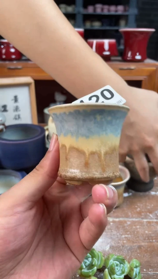 瓷片120小芳花盆编号