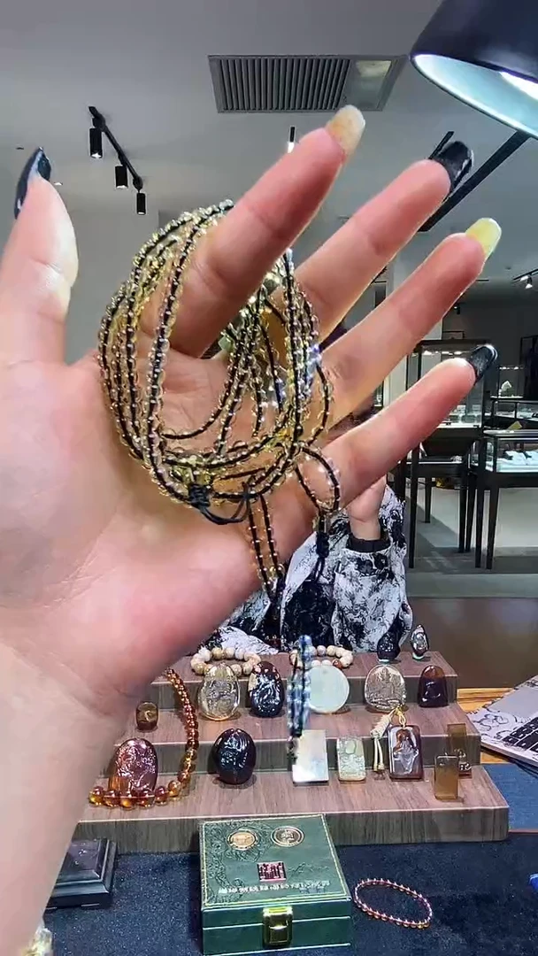 琥珀颈饰未镶嵌金珀108