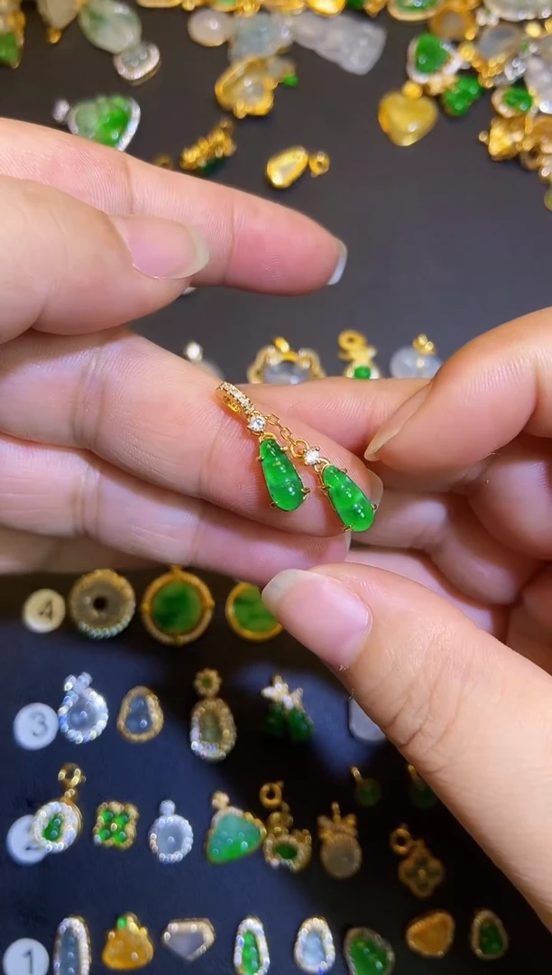 吊坠(不含链)银S925镶嵌翡翠1