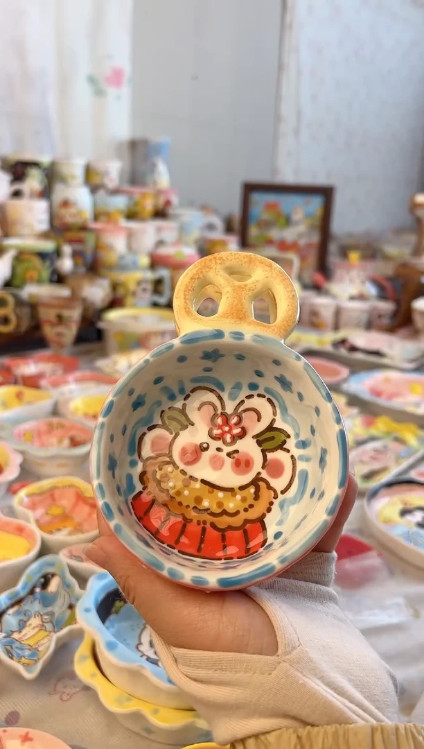 摆件陶景德镇陶瓷手绘微瑕