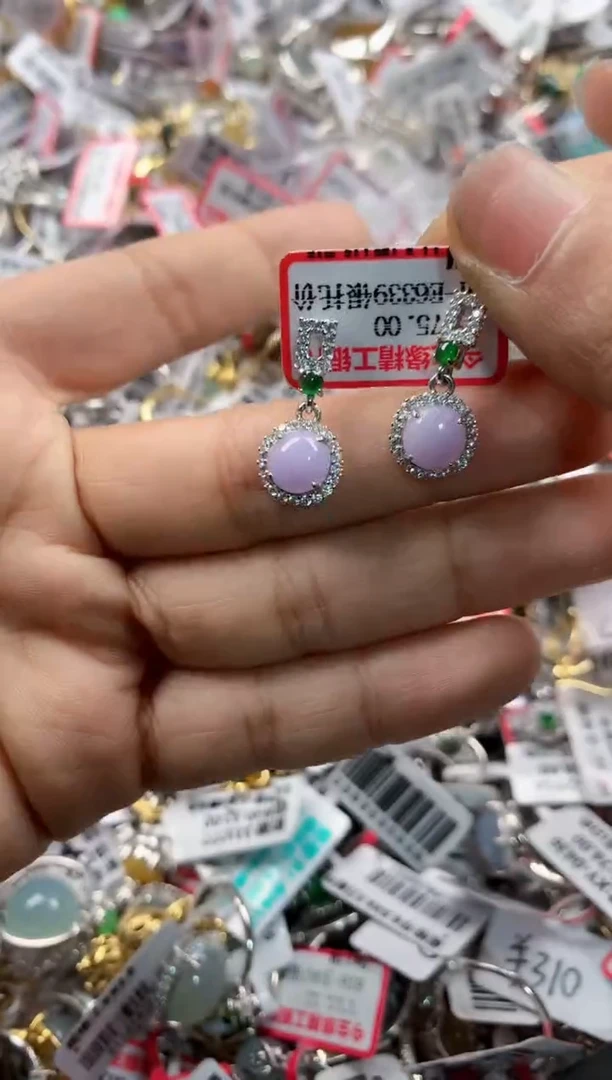 银S925镶嵌戒指翡翠12    5