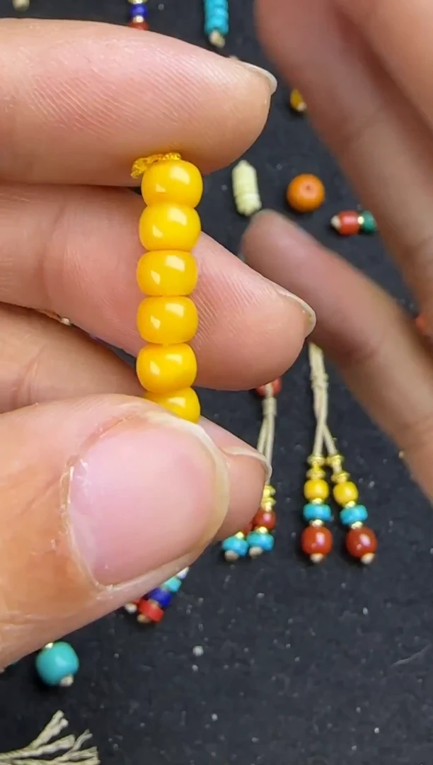 裸石蜜蜡未镶嵌5mm蜜蜡老型六颗