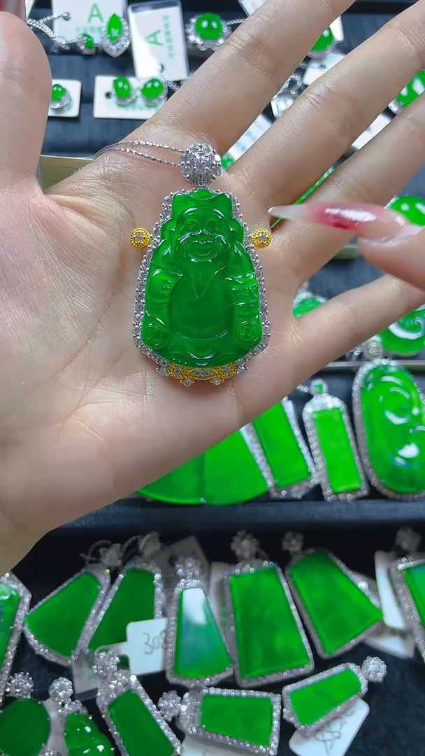 翡翠银S925镶嵌颈饰11