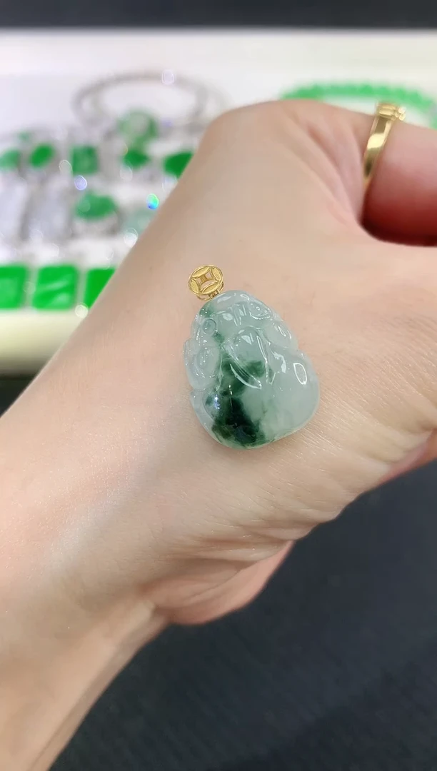 吊坠(不含链)18K金镶嵌翡翠2|850
