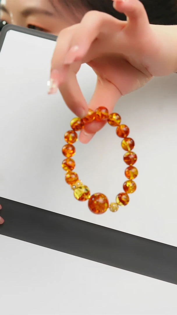 【闪购商品】琥珀手链未镶嵌大珠18+花珀设计款手串11+