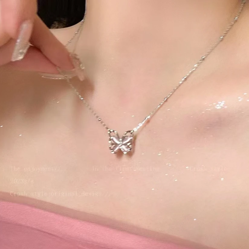 合金项链 小众高级感蝴蝶锁骨项链