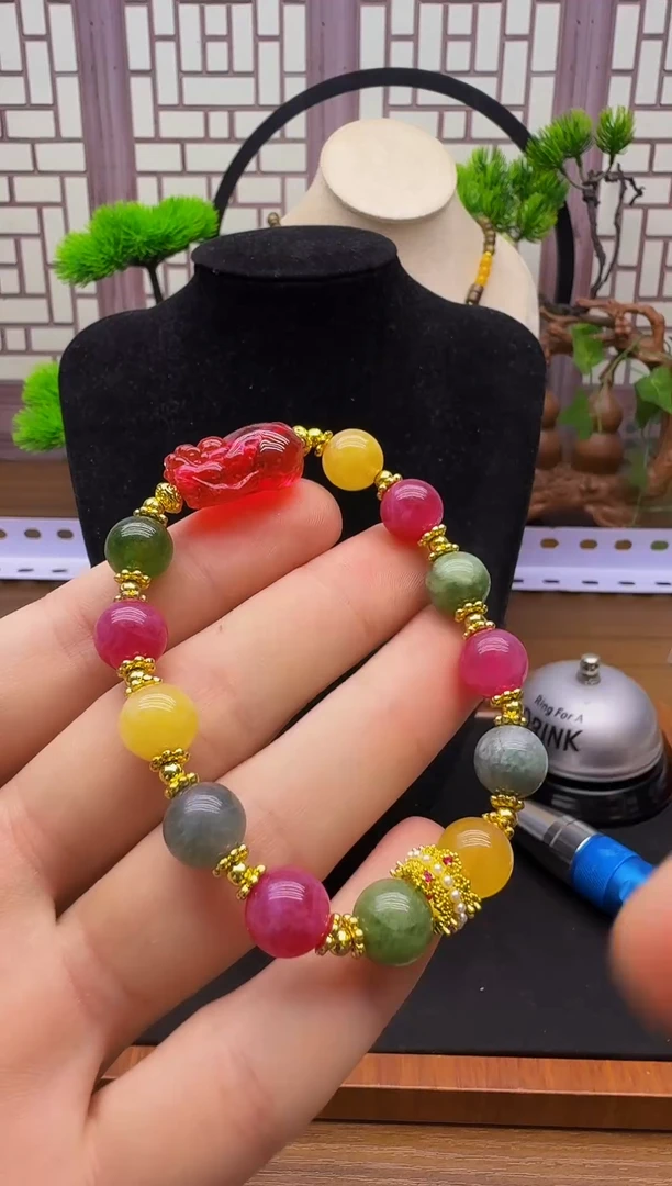 14K金镶嵌手链碧玺S137