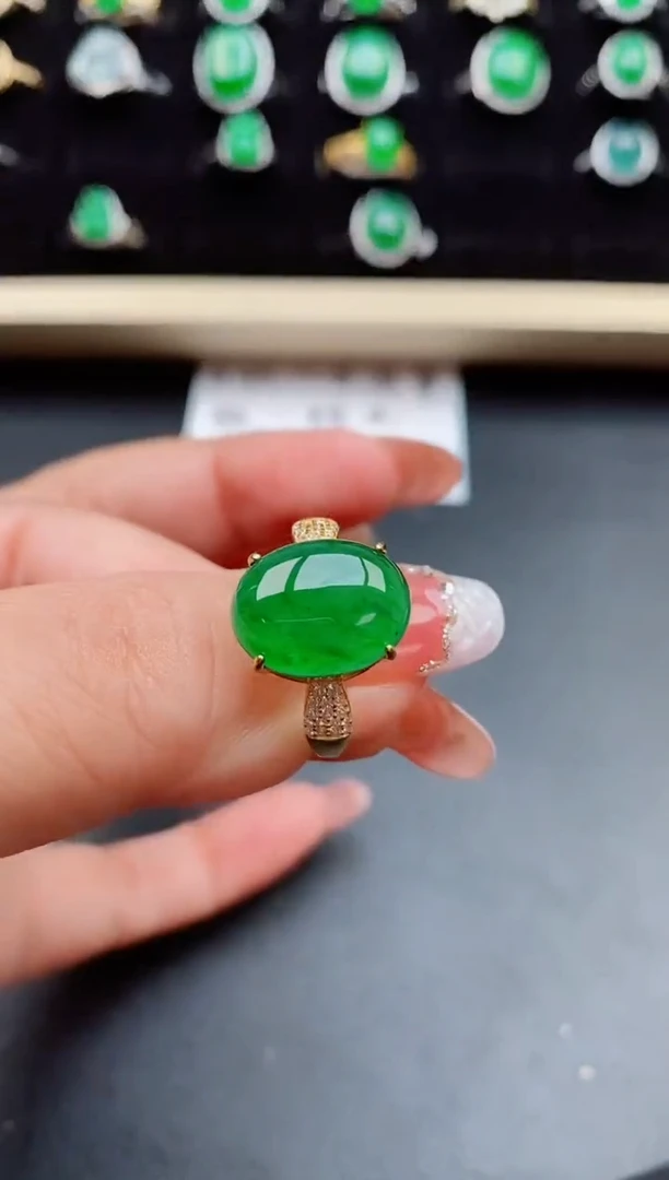 【闪购商品】翡翠戒指银S925镶嵌05800