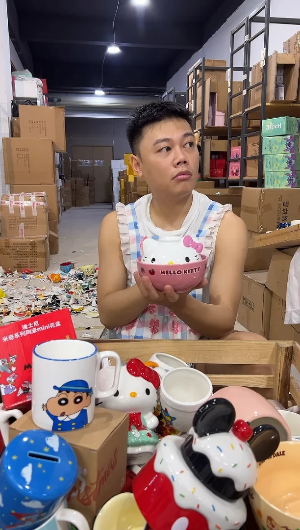 瓷片B款原盒kt猫带盖泡面碗
