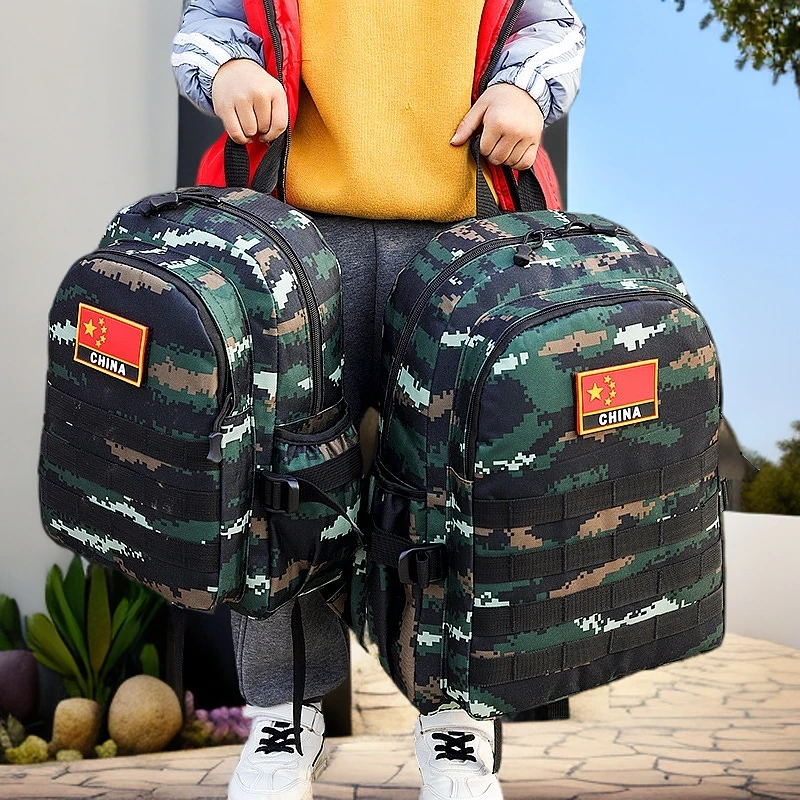 夏令营拓展多功能迷彩儿童背包户外幼儿园小学生迷彩三级背包书包