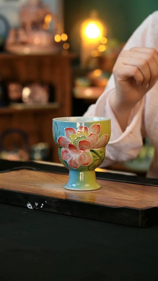 杯手绘心瓷陶瓷浮力