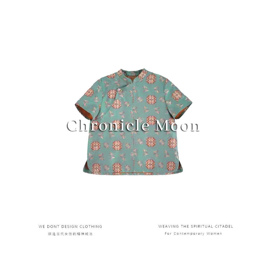 城月叙“缎离”2025款新中式时尚显瘦高级上衣