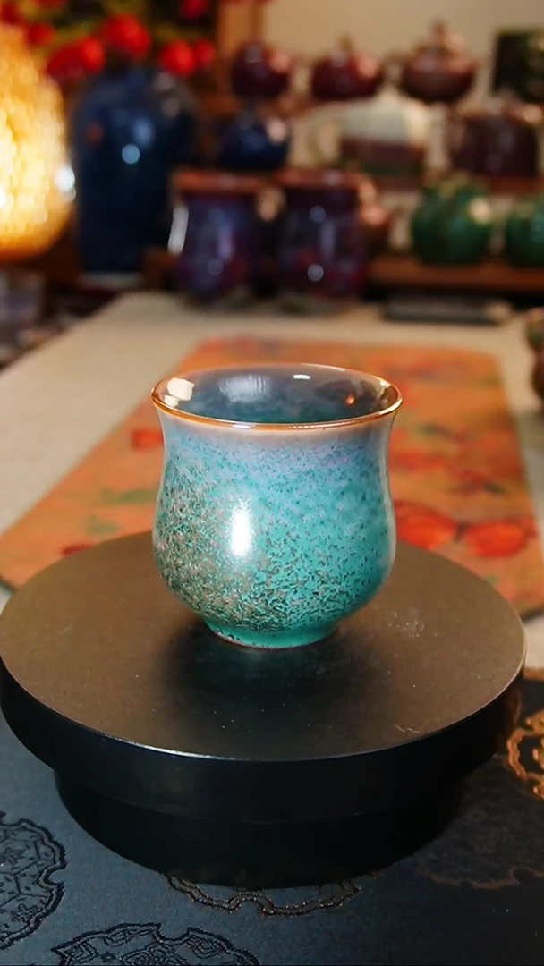 【闪购商品】瓷片371  绿玉兰杯 何