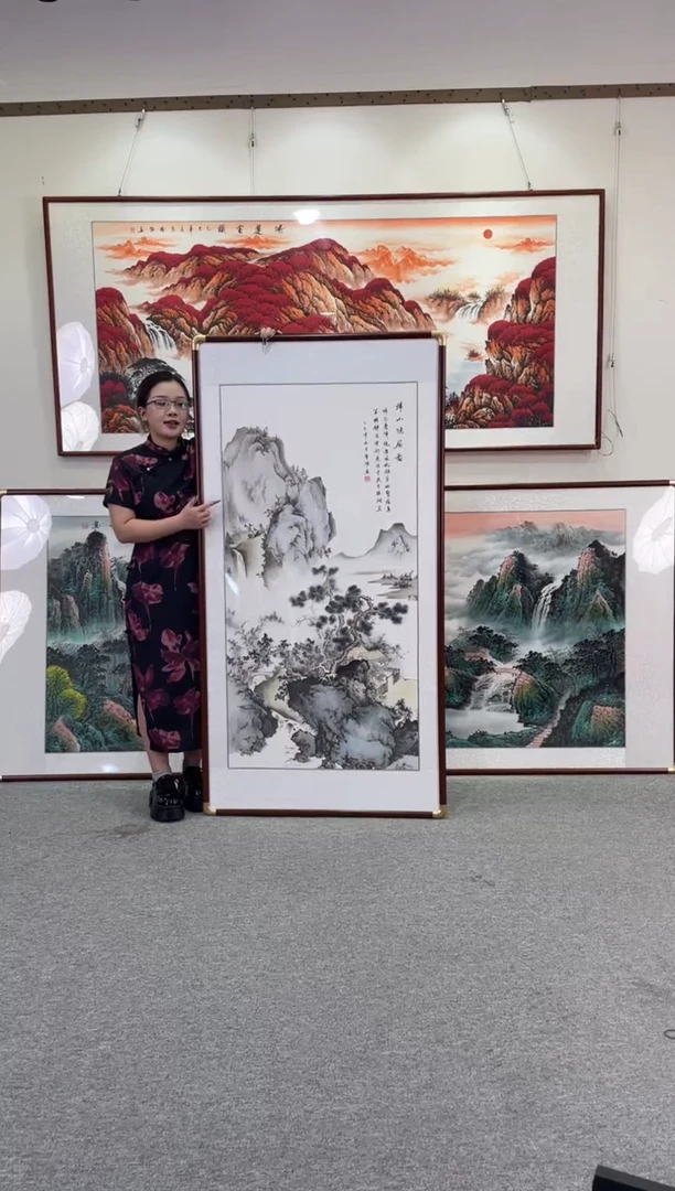 国画归山隐居图168*86纯手绘国画