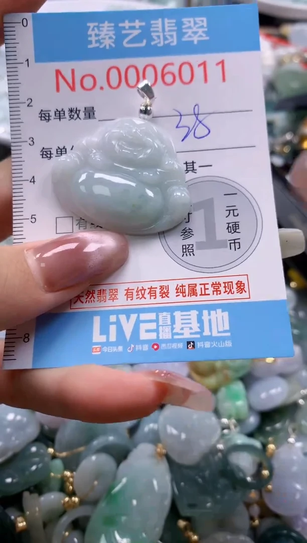 翡翠未镶嵌颈饰含绳0006011