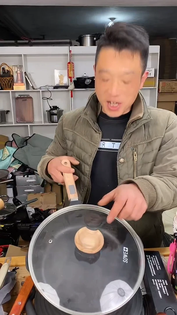 水晶玻璃1素味煎炒锅28有盖 微瑕