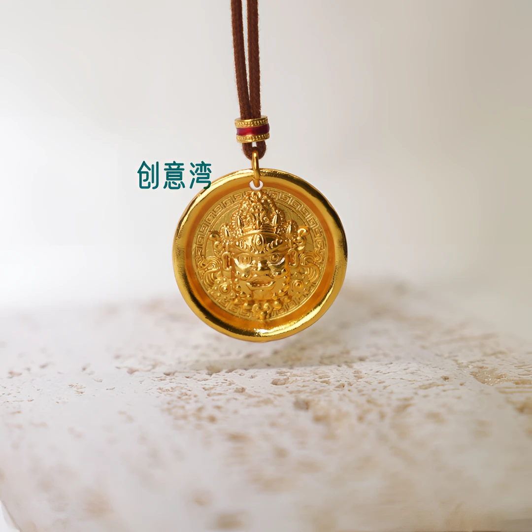 合金吊坠 简单款黄财神项链吊坠D2121