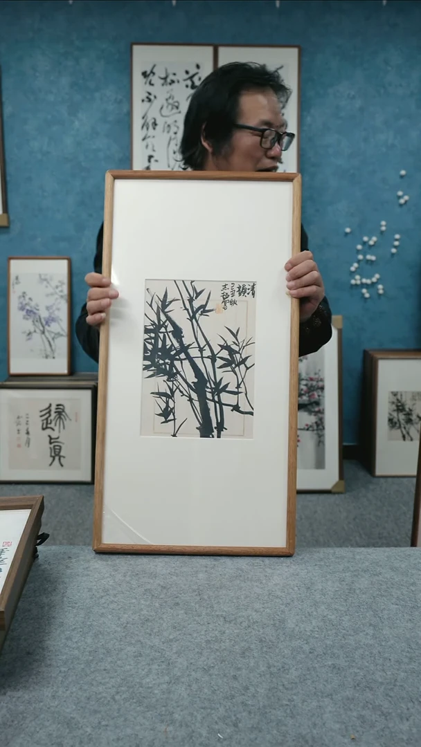 国画33*66郑志超老师花鸟带框
