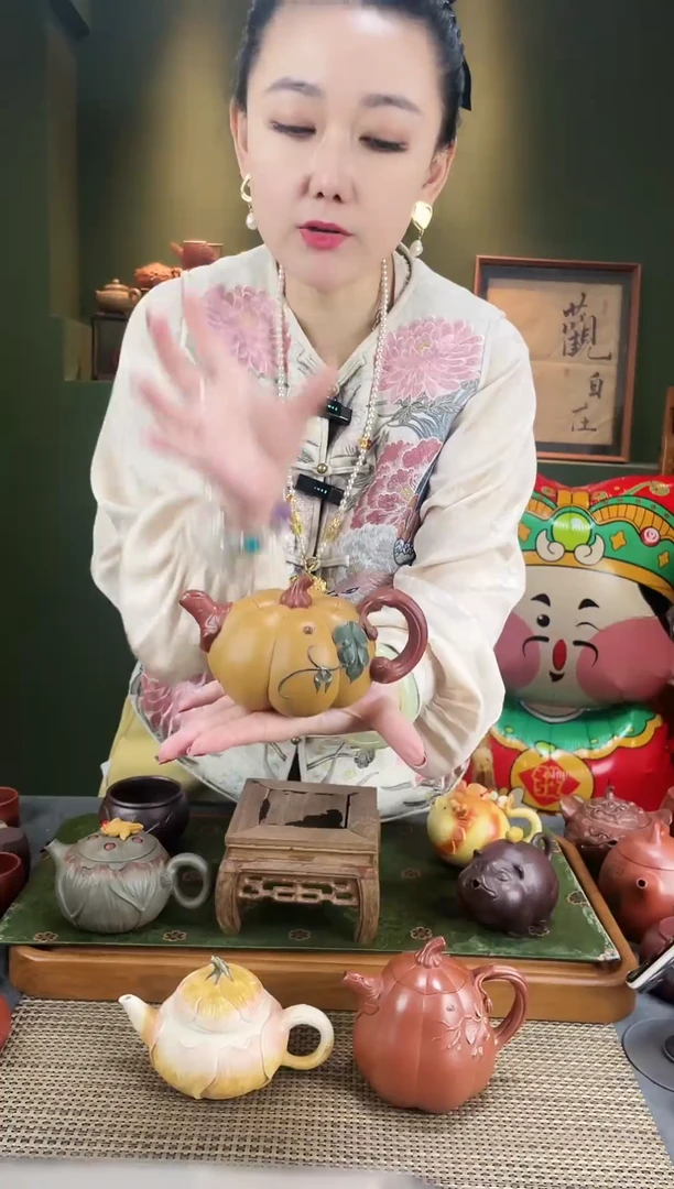 【闪购商品】紫砂茶壶谈燕飞蟹黄段金瓜纳福南瓜