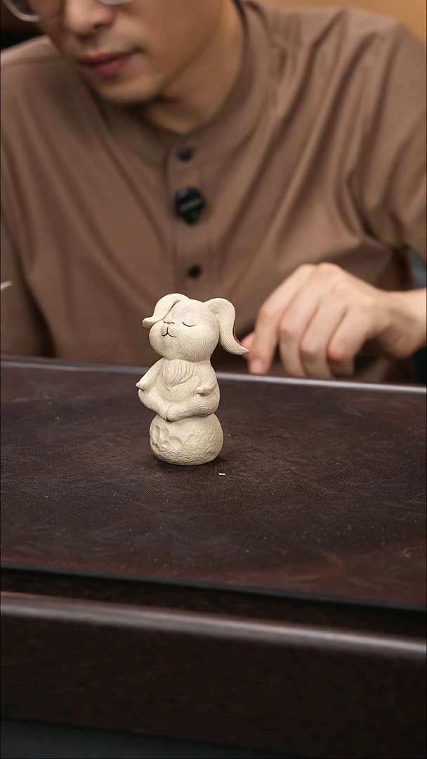 紫砂茶宠紫砂 月球兔