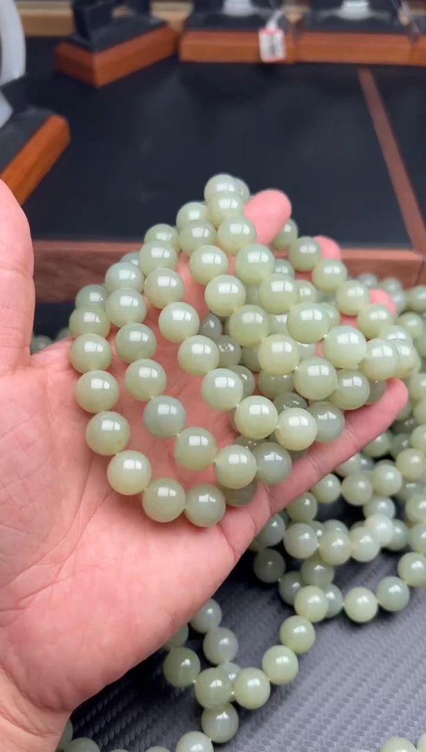 手串未镶嵌和田玉若羌微色差卡12JMm多样性发货拍一发一