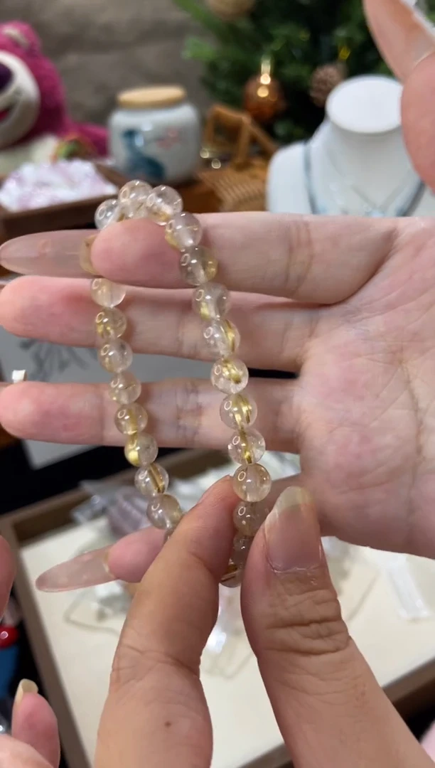 水晶手串未镶嵌孤品捡漏均匀瑕疵介意勿拍
