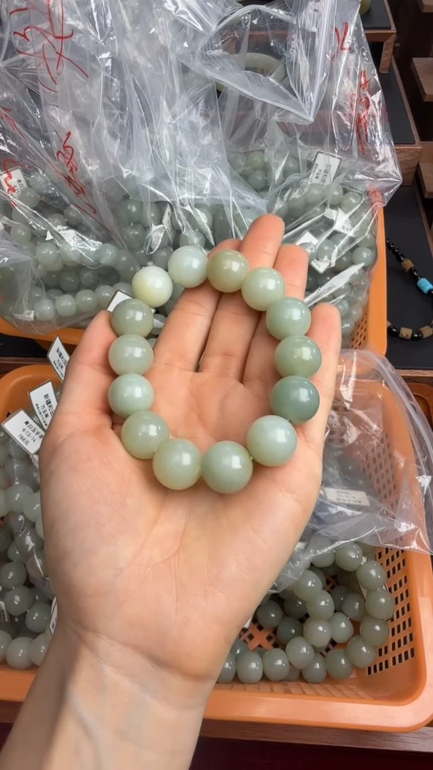 手串未镶嵌和田玉青白手串（产地直发）