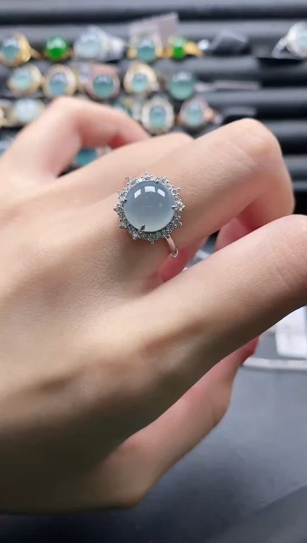 【闪购商品】翡翠戒指银S925镶嵌111-