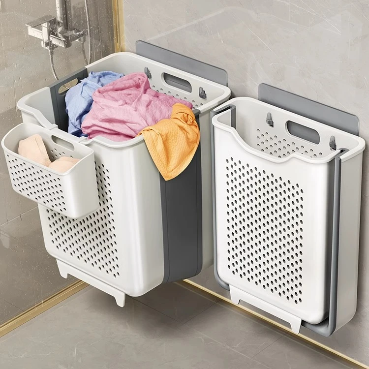 【直达】新疆包邮西藏包邮脏衣篓家用壁挂可折叠浴室壁挂式临时放衣