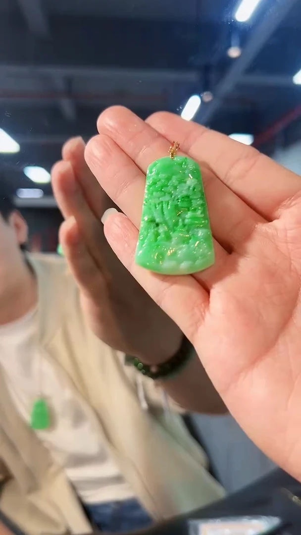 【闪购商品】翡翠颈饰18K金镶嵌缅料A货/支持复检/一件