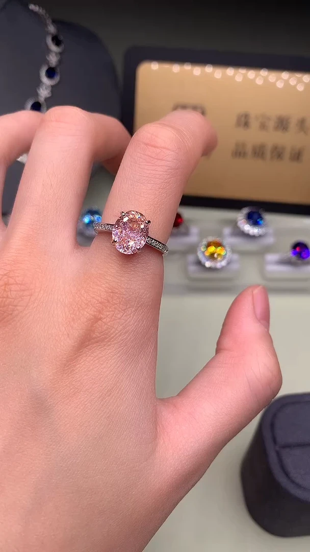 银S925镶嵌戒指双色碧玺.。。。。