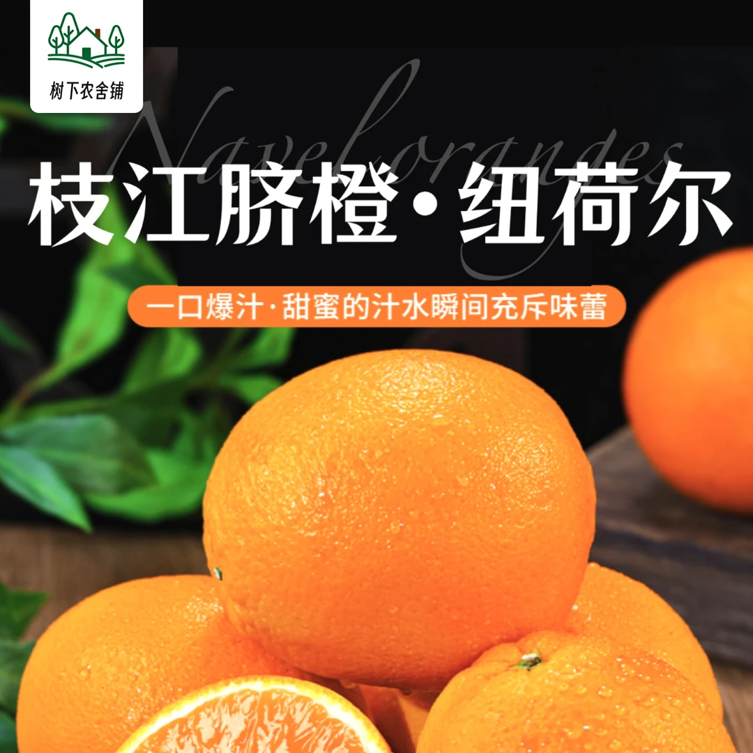 枝江脐橙、纽荷尔脐橙、九甜一酸、现摘现发、香甜多汁、不打蜡&甜蜜素