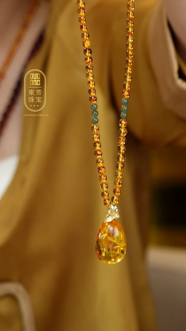 琥珀（花珀）项链未镶嵌花珀福利