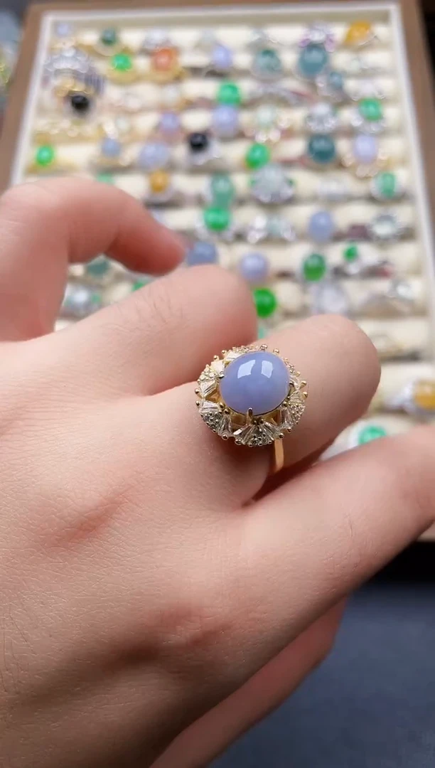 银S925镶嵌戒指翡翠102