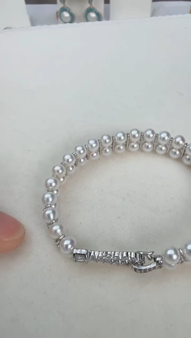 未镶嵌手绳淡水珍珠5-6双层手镯