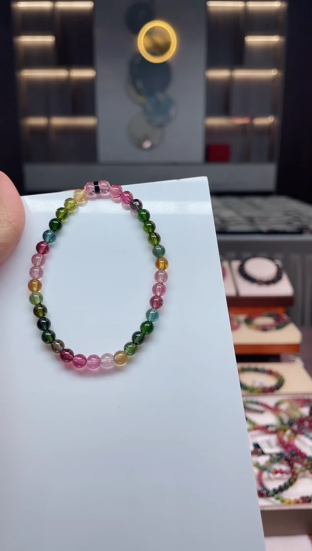 未镶嵌老矿碧玺单圈手串5mm+碧玺（多样性发一条）Q