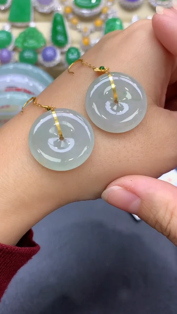 18K金镶嵌翡翠耳饰118-中国好珍宝