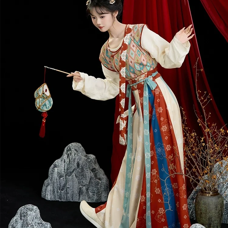 【须尽欢】清水溪汉初原创国风成人女装汉服唐风圆领八破裙