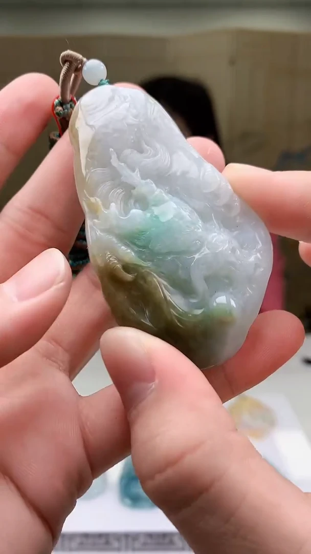 【闪购商品】定制翡翠未镶嵌4852bb-毛货挂件53