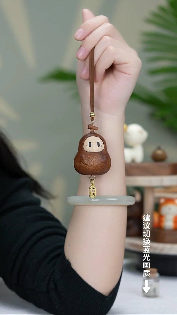 （新品首发）木质拼接福禄娃娃车挂件