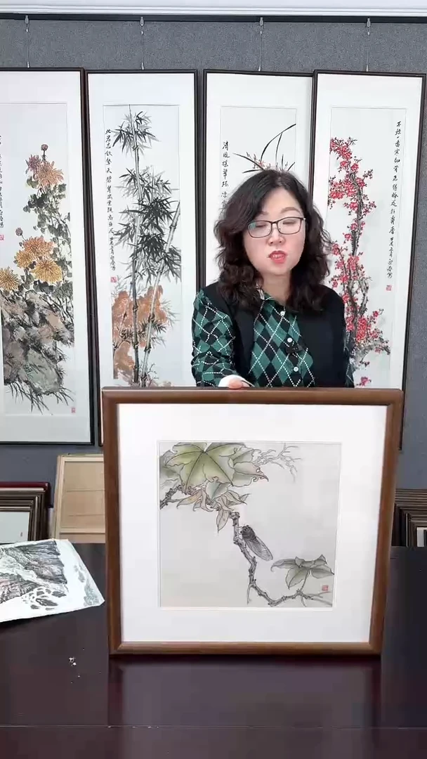 【闪购商品】国画实木装裱 工笔一鸣惊人