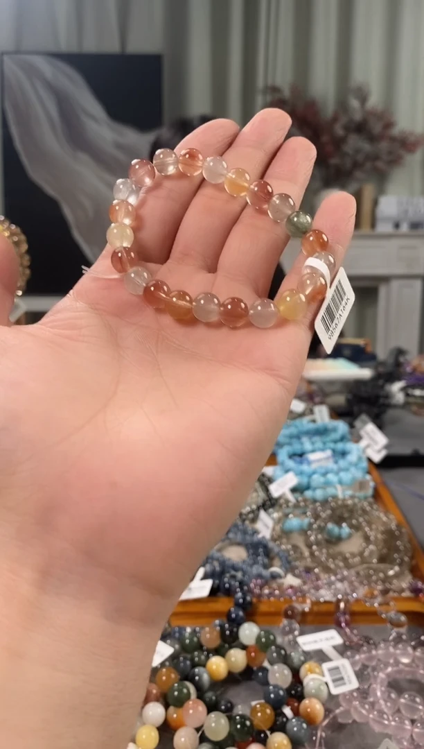 未镶嵌手链水晶彩兔毛