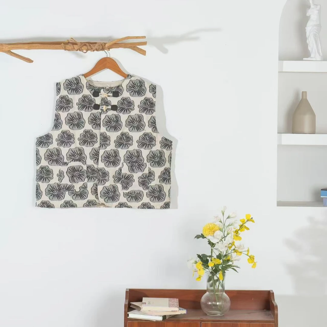 小荷·文艺禅意感亚麻棉麻夹棉家居服