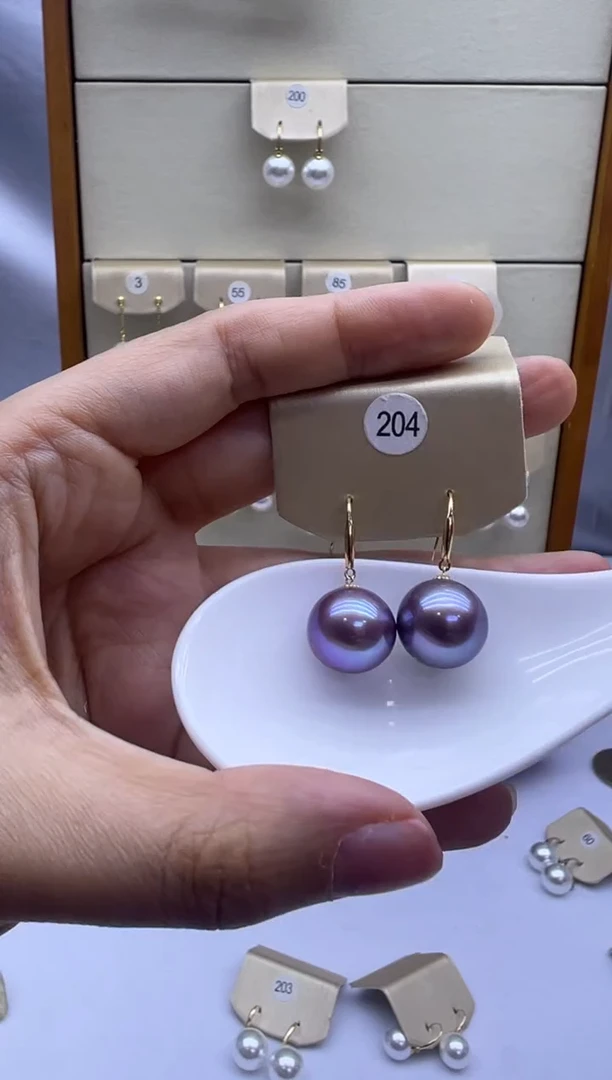 18K金镶嵌耳饰淡水珍珠204