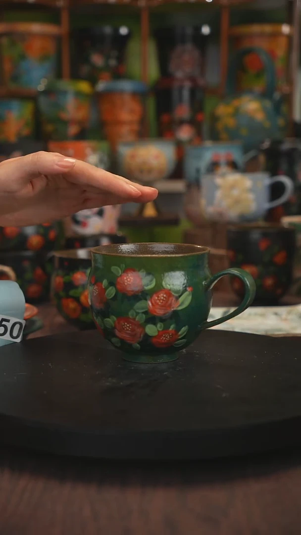 紫砂油画手绘釉下彩