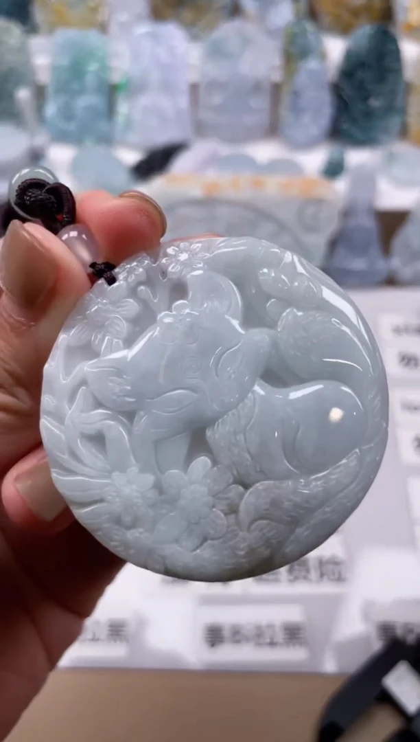 【闪购商品】翡翠颈饰未镶嵌天然缅甸A货翡翠微瑕16