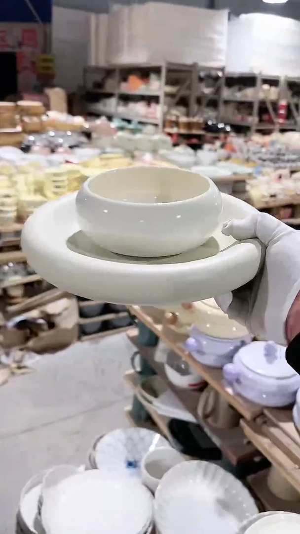 【闪购商品】瓷片胖胖盘钵钵2件套微瑕 凑满20元包邮