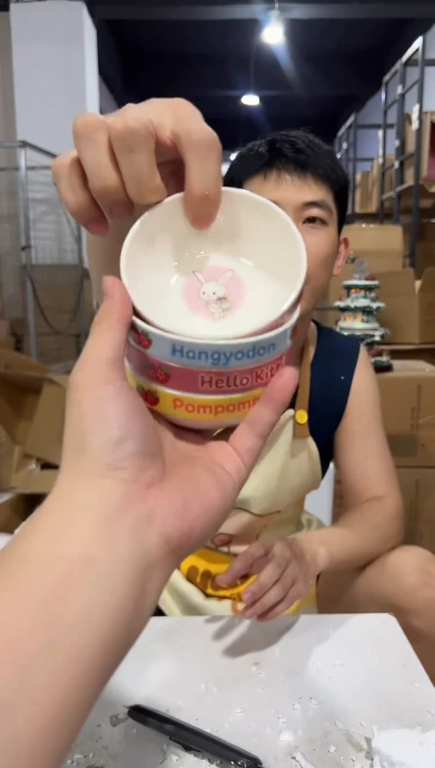 瓷片小号三利鸥甜品小碗4件套